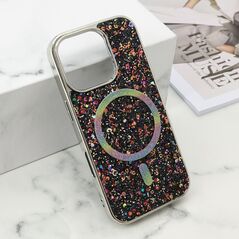 Zastitna maska (futrola) GLAM GLOW MagSafe - iPhone 16 Pro (6.3) crna (MS).