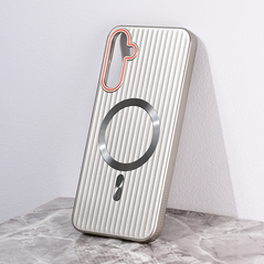 Zastitna maska (futrola) Magsafe Stripe - Samsung A556 Galaxy A55 5G siva.
