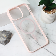 Zastitna maska (futrola) Magsafe okvir Color - iPhone 15 Pro Max 6.7 roze.