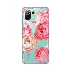 Zastitna ultra tanka (skin) maska / futrola PRINT - Xiaomi Mi 11 lite Pink Flowers.