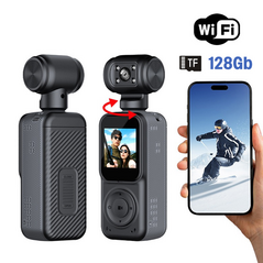 Smart akciona kamera Q5 2k sa memorijskom karticom 128Gb crna.