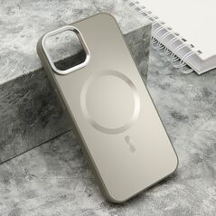 Zastitna maska (futrola) COLOR METAL MagSafe - iPhone 13 (6.1) srebrna (small camera) (MS).