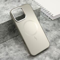 Zastitna maska (futrola) COLOR METAL MagSafe - iPhone 16 Pro Max (6.9) srebrna (big camera) (MS).