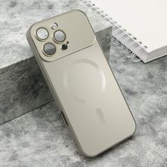 Zastitna maska (futrola) COLOR METAL MagSafe - iPhone 16 Pro Max (6.9) srebrna (small camera) (MS).