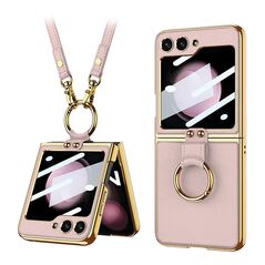 Zastitna maska (futrola) GOLD EDGE - Samsung F741B/F761B Galaxy Z Flip 6 5G/Z Flip 7 FE 5G roze (GKK case) (MS).