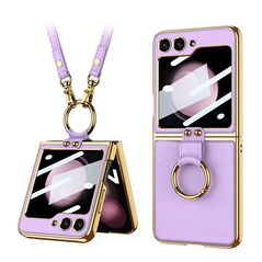 Zastitna maska (futrola) GOLD EDGE - Samsung F741B/F761B Galaxy Z Flip 6 5G/Z Flip 7 FE 5G ljubicasta (GKK case) (MS).