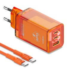 Kucni punjac MOXOM LX-HC824 60W PD Type C na Type C narandzasti (MS).