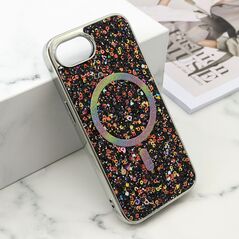 Zastitna maska (futrola) GLAM GLOW MagSafe - iPhone 16e/17e (6.1) crna (MS).