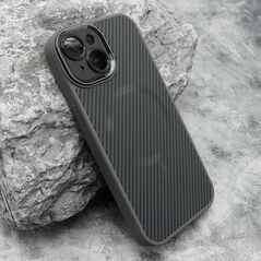 Zastitna maska (futrola) CARBON MagSafe - iPhone 15 siva (small camera) (MS).