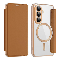 Zastitna maska (futrola) Magsafe Lux na preklop (bi fold) - Samsung S941 Galaxy S26 braon.