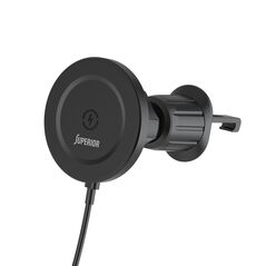 Drzac - mobilni telefon Superior SU-D102 sa bezicnim punjenjem (magnet i ventilacija) crni (MS).