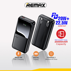 Univerzalna Back Up Baterija prenosiva baterija REMAX Cynlle Series RPP-680 PD 20W+QC 22.5W 20000mAh crni.