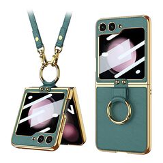 Zastitna maska (futrola) GOLD EDGE - Samsung F741B/F761B Galaxy Z Flip 6 5G/Z Flip 7 FE 5G zelena (GKK case) (MS).