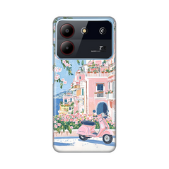 Zastitna silikonska maska (futrola) PRINT - ZTE Blade A54 Pink Italy.