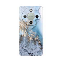 Zastitna silikonska maska (futrola) PRINT - Huawei Honor Magic 8 Lite Blue Gold Marble.