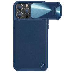 Zastitna maska (futrola) Nillkin CamShield Leather S - iPhone 14 Pro plava.