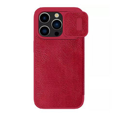 Zastitna maska (futrola) Nillkin Qin Pro - iPhone 15 Pro 6.1 crvena.