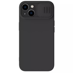 Zastitna maska (futrola) Nillkin CamShield Silky - iPhone 15 Plus crna.