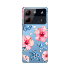 Zastitna ultra tanka (skin) maska / futrola PRINT - ZTE Blade A54 Hibiscus Sea.