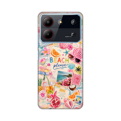 Zastitna ultra tanka (skin) maska / futrola PRINT - ZTE Blade A54 Beach Please.