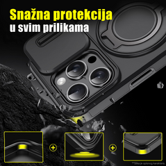 Zastitna maska (futrola) CamShield Ring stand - Samsung Galaxy S23 Ultra crna.