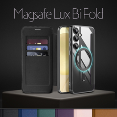 Zastitna maska (futrola) Magsafe Lux na preklop (bi fold) - Samsung A366 Galaxy A36 5G ljubicasta.