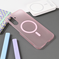 Zastitna maska (futrola) Magsafe mat PC - Samsung A266 Galaxy A26 5G roze.