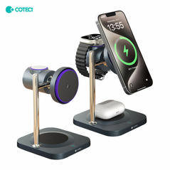 Wireless punjac Coteci BS-025 3u1 - mobilni telefon/slusalice/pametni sat crni.
