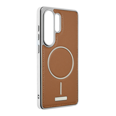 Zastitna maska (futrola) Magsafe Urban Leather - Samsung S948 Galaxy S26 Ultra braon.