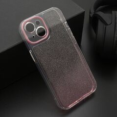 Zastitna maska (futrola) OMBRE GLITTER - iPhone 15 roze (MS).