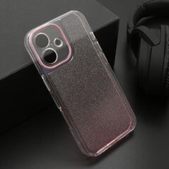 Zastitna maska (futrola) OMBRE GLITTER - iPhone 16 (6.1) roze (MS).