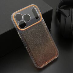Zastitna maska (futrola) OMBRE GLITTER - iPhone 17 Pro narandzasta (MS).
