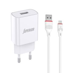 Kucni punjac Comicell Superior CO-DC21 2.1A Micro USB beli (MS).