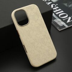 Zastitna maska (futrola) WOVEN TOUCH MagSafe - iPhone 17 krem (MS).