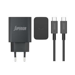 Kucni punjac Superior SU-4500 45W Type C na Type C 5A crni (MS).