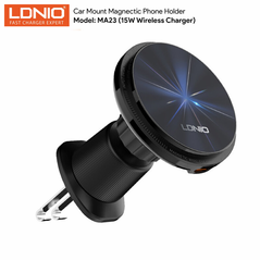 Auto Drzac - ventilaciju LDNIO MA23 15W Wireless magnetic crni.