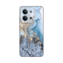Zastitna silikonska maska (futrola) PRINT - Xiaomi Redmi 15C 4G Blue Gold Marble.