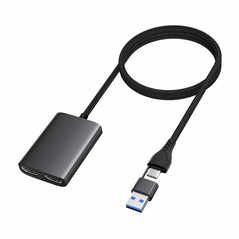 Adapter Type C - USB 3.0 JWD na 2x HDMI 60Hz crni.