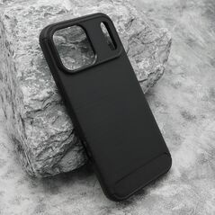 Zastitna silikonska maska (futrola) BRUSHED - iPhone 17 Pro Max (6.9)/iPhone 18 Pro Max (6.9) crna (MS).