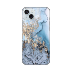 Zastitna silikonska maska (futrola) PRINT - iPhone 15 Plus Blue Gold Marble.