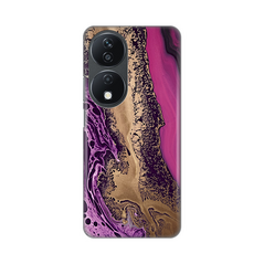 Zastitna silikonska maska (futrola) PRINT - Huawei Honor X7b Purple Gold Marble.