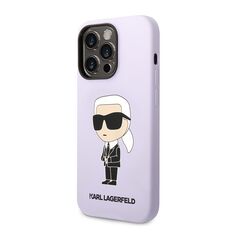 Zastitna silikonska maska (futrola) Karl Lagerfeld NFT Ikonik Hard Case - Iphone 14 Pro Max ljubicasta Full ORG (KLHCP14XSNIKBC) (MS).