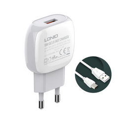 Kucni punjac LDNIO A1306Q QC3.0, 18W, sa micro USB kablom.