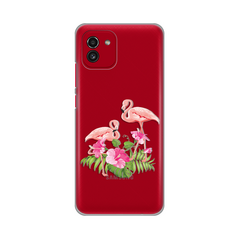 Zastitna ultra tanka (skin) maska / futrola PRINT - Samsung A035 Galaxy A03 Flamingo.