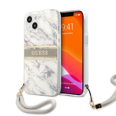 Zastitna maska (futrola) Guess Marble Strap - iPhone 13 siva (GUHCP13MKMABGR).