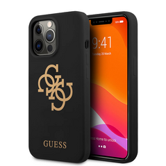 Zastitna maska (futrola) Guess Hc Silicone - iPhone 13 Pro Max 6.7 crna (GUHCP13XLS4GGBK).