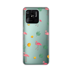 Zastitna ultra tanka (skin) maska / futrola PRINT - Xiaomi Redmi 10C Flamingos.