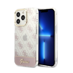 Zastitna maska (futrola) Guess Hc 4G Electro Script - iPhone 14 Pro pink (GUHCP14LHG4MHP).