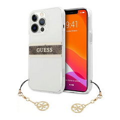 Zastitna maska (futrola) Guess 4G Stripe Charm - iPhone 13 Pro Max 6.7 braon (GUHCP13XKB4GBR).