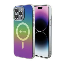 Zastitna maska (futrola) Guess Hc IML Magsafe Iridescent - iPhone 15 Pro 6.1 crna (GUHMP15LHITSK).